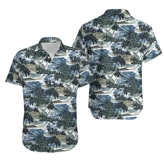 Vintage Palm Tree Island Hawaiian Shirt Gift For Your Girlfriend Boyfriend Gift For Love Gift For Friend Best Valentine Present Holiday Gift
