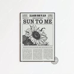 Zach Bryan Retro  Print, Sun to me Poster Meaningful Gift For Family Gift For Boyfriend Valentine Gift Birthday Gift Holiday Gift