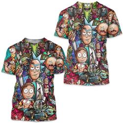 T-Shirt Rick and mo.rt.y Anime Cartoon Funny Meaningful Gift For Family Gift For Boyfriend Valentine Gift