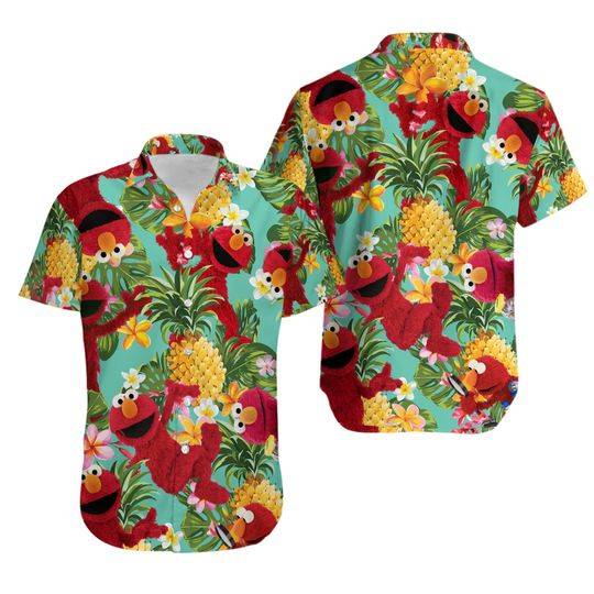 Elmo Sesame Street Tropical Hawaiian Shirt Gift For Your Girlfriend Boyfriend Gift For Love Gift For Friend Best Valentine Present Holiday Gift