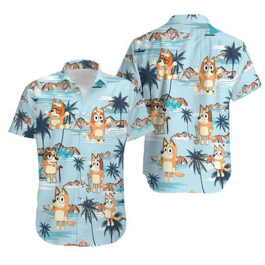 BlueyDad Hawaiian Shirt, BlueyDad Shirt, BlueyDad And Bingo Shirt Gift For Your Girlfriend Boyfriend Gift For Love Gift For Friend Best Valentine Present Holiday Gift