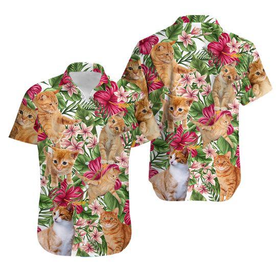 Cat Print Hawaiian Shirt Gift For Your Girlfriend Boyfriend Gift For Love Gift For Friend Best Valentine Present Holiday Gift