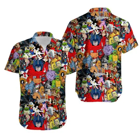 80s Cartoon Colorful Hawaiian Shirt Gift For Your Girlfriend Boyfriend Gift For Love Gift For Friend Best Valentine Present Holiday Gift