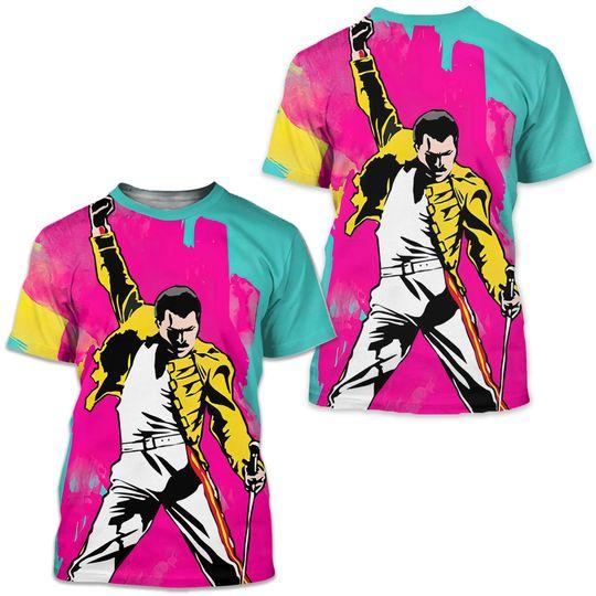 The Queen 3D T-Shirt Rock Band Streetwear Singer Freddie Mercury T-shirt Meaningful Gift For Family Gift For Boyfriend Valentine Gift