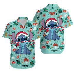 Disney Stitch Merry Christmas Hawaiian Shirt Gift For Your Girlfriend Boyfriend Gift For Love Gift For Friend Best Valentine Present Holiday Gift