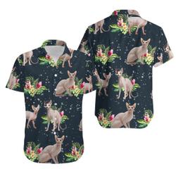 Cat Tropical Floral Sphynx Cat Hawaiian Shirt Gift For Your Girlfriend Boyfriend Gift For Love Gift For Friend Best Valentine Present Holiday Gift