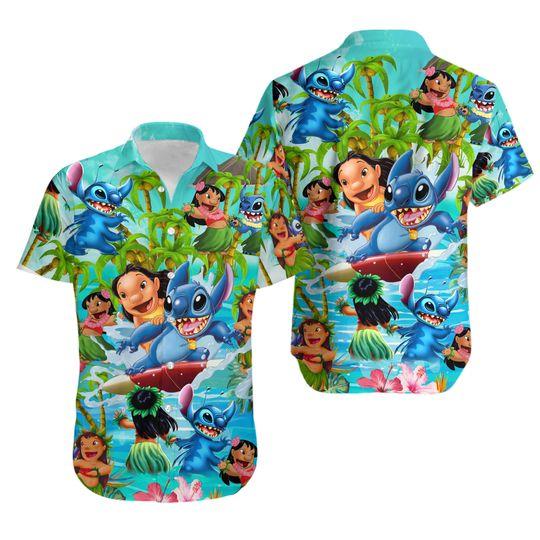 Lilo And Stitch Aloha Disney Summer Hawaiian Shirt Gift For Your Girlfriend Boyfriend Gift For Love Gift For Friend Best Valentine Present Holiday Gift