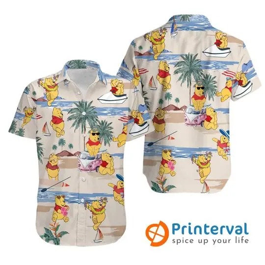 Pooh Beach Hawaiian Shirt Gift For Your Girlfriend Boyfriend Gift For Love Gift For Friend Best Valentine Present Holiday Gift
