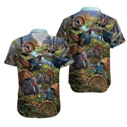 Wild Turkey In Spring Hawaiian Shirt 3D Gift For Your Girlfriend Boyfriend Gift For Love Gift For Friend Best Valentine Present Holiday Gift