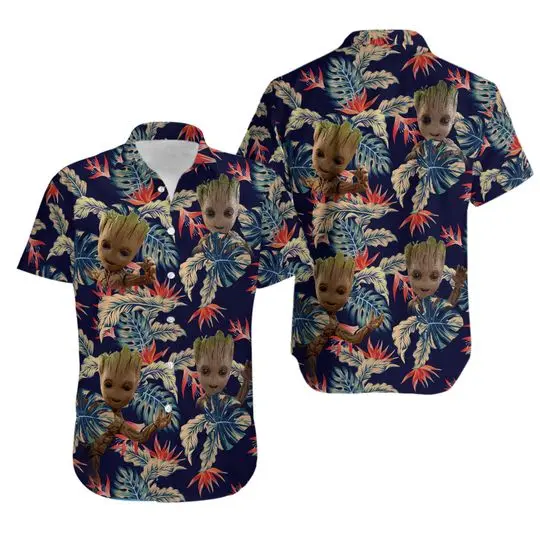 Groot Hawaiian Shirt, Groot Button Shirt, Groot Shirt, Groot Summer Shirt Gift For Your Girlfriend Boyfriend Gift For Love Gift For Friend Best Valentine Present Holiday Gift