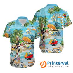 Disney Donald Duck Summer Vacation Cartoon Hawaiian Shirt Gift For Your Girlfriend Boyfriend Gift For Love Gift For Friend Best Valentine Present Holiday Gift