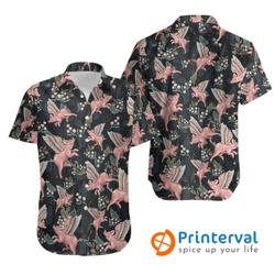 Flying Pig Pattern Hawaiian Shirt Gift For Your Girlfriend Boyfriend Gift For Love Gift For Friend Best Valentine Present Holiday Gift