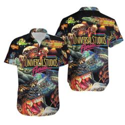 Monster Universe 3D All Over Printed Hawaiian Shirt, Summer Vacation Hawaiian Shirt Gift For Your Girlfriend Boyfriend Gift For Love Gift For Friend Best Valentine Present Holiday Gift