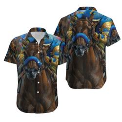 Kentucky Derby Horse Racing 3D Hawaiian Shirt Gift For Your Girlfriend Boyfriend Gift For Love Gift For Friend Best Valentine Present Holiday Gift