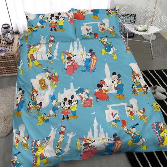 Walt Disney sheets Mickey Mouse Minnie Mouse Donald Duck Bedding SetsGift For Your Girlfriend Boyfriend Gift For Love Gift For Friend Best Valentine Present Holiday Gift