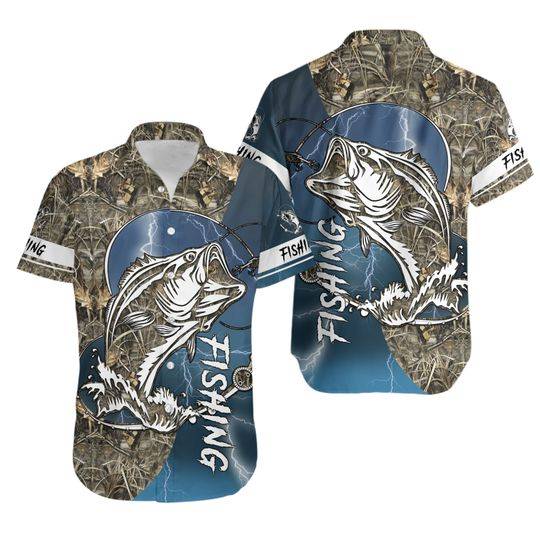 Tmarc Tee Bass fishing Sport - Blue version Fishing Hawaii Shirt Gift For Your Girlfriend Boyfriend Gift For Love Gift For Friend Best Valentine Present Holiday Gift