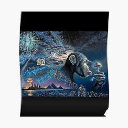 The Stoned Ape Theory Painting by Jim Figora, Joe Rogan and Elon Musk 'Higher Primates' Premium Matte Vertical Poster Meaningful Gift For Family Gift For Boyfriend Valentine Gift Birthday Gift Holiday Gift