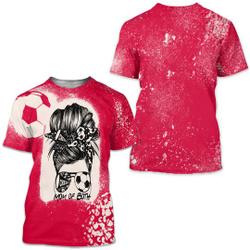 Mom of Both Soccer Cheer Messy 3D Tshirt Meaningful Gift For Family Gift For Boyfriend Valentine Gift