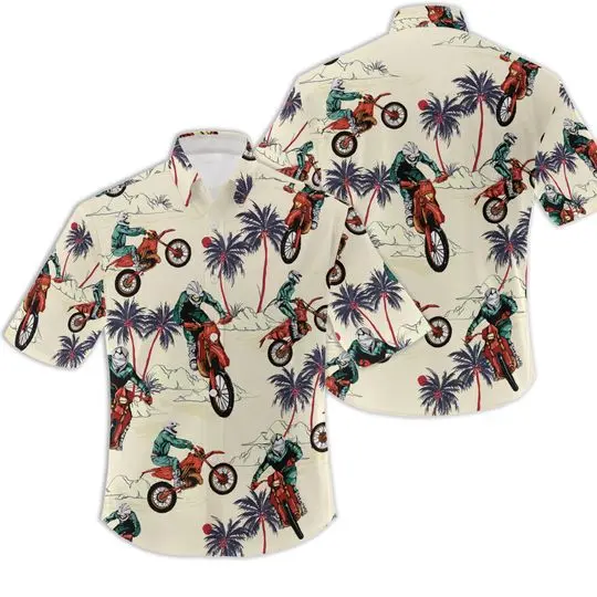 Motocross Hawaiian Shirt, Motorcycle Beach Shirt Gift For Your Girlfriend Boyfriend Gift For Love Gift For Friend Best Valentine Present Holiday Gift