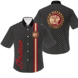 Motorcycle Button Shirt, Indian Button Shirt, Funny Button Hawaiian Shirt Gift For Your Girlfriend Boyfriend Gift For Love Gift For Friend Best Valentine Present Holiday Gift