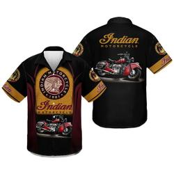 Motorcycle Button Shirt, Indian Button Shirt, Funny Button Hawaiian Shirt Gift For Your Girlfriend Boyfriend Gift For Love Gift For Friend Best Valentine Present Holiday Gift