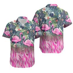 Flamingo Tropical Aloha Flamingo Button Down Shirt Gift For Your Girlfriend Boyfriend Gift For Love Gift For Friend Best Valentine Present Holiday Gift