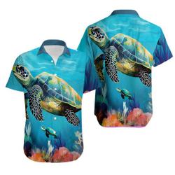 Sea Turtle Hawaiian Shirt, Turtle Lovers Summer Hawaii Shirt Gift For Your Girlfriend Boyfriend Gift For Love Gift For Friend Best Valentine Present Holiday Gift