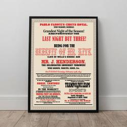 Mr Kite - Victorian Circus Poster Meaningful Gift For Family Gift For Boyfriend Valentine Gift Birthday Gift Holiday Gift