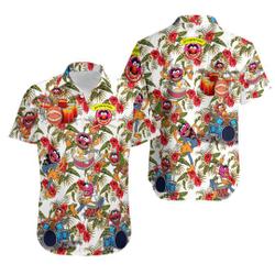 Muppet Playing Drum Tropical Flower Hawaiian Shirt Gift For Your Girlfriend Boyfriend Gift For Love Gift For Friend Best Valentine Present Holiday Gift