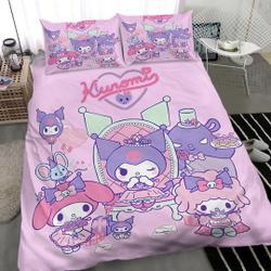 My Melody and Kuromi Duvet, Kawaii Cartoon Bedding Set Gift For Your Girlfriend Boyfriend Gift For Love Gift For Friend Best Valentine Present Holiday Gift