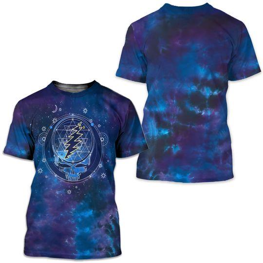 Mystical Stealie Celestial Tie Dye 3D All Over Print T-Shirt Meaningful Gift For Family Gift For Boyfriend Valentine Gift