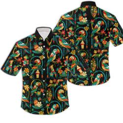 Native Tiki Tiki Parrot Cheers 3D Hawaiian Shirts Gift For Your Girlfriend Boyfriend Gift For Love Gift For Friend Best Valentine Present Holiday Gift