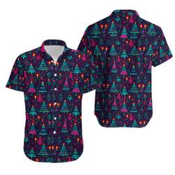 Neon Christmas Button Down Hawaiian Shirt Gift For Your Girlfriend Boyfriend Gift For Love Gift For Friend Best Valentine Present Holiday Gift