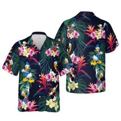 Disney Donal Duck Hawaiian Shirt, Mickey Summer Button Up Shirt, Summer Beach Trip Family Hawaiian Shirt Gift For Your Girlfriend Boyfriend Gift For Love Gift For Friend Best Valentine Present Holiday Gift