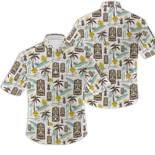 New Tiki Tiki Pattern Aloha Hawaiian Shirt Gift For Your Girlfriend Boyfriend Gift For Love Gift For Friend Best Valentine Present Holiday Gift