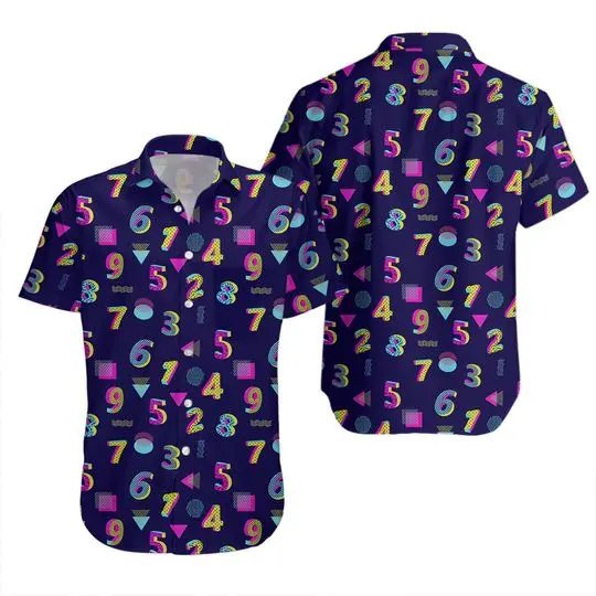 Numbers In 3D Math Button Up Mathematics Button Down and Hawaiian Shirt Gift For Your Girlfriend Boyfriend Gift For Love Gift For Friend Best Valentine Present Holiday Gift