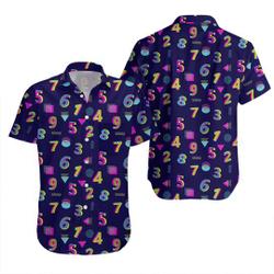 Numbers In 3D Math Button Up Mathematics Button Down and Hawaiian Shirt Gift For Your Girlfriend Boyfriend Gift For Love Gift For Friend Best Valentine Present Holiday Gift