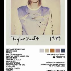Taylor 1989 Poster, Taylor Album Poster Meaningful Gift For Family Gift For Boyfriend Valentine Gift Birthday Gift Holiday Gift