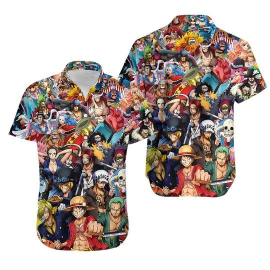 ONE PIECE CHARACTERS Hawaiian Shirt Gift For Your Girlfriend Boyfriend Gift For Love Gift For Friend Best Valentine Present Holiday Gift