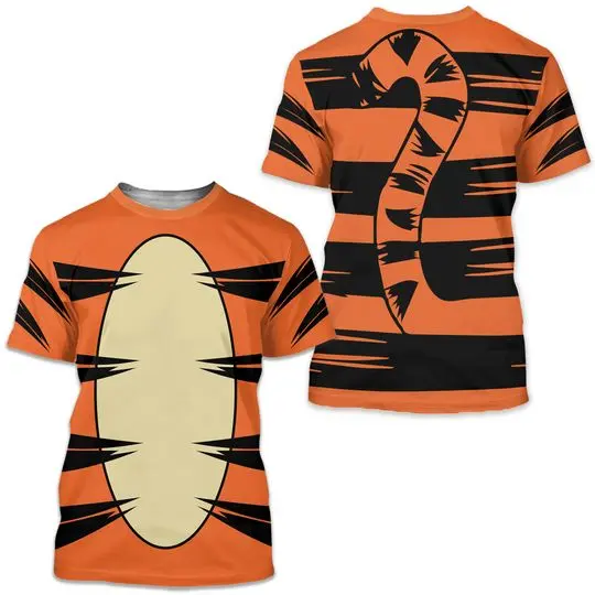 Orange Tiger Halloween 3D Shirt Meaningful Gift For Family Gift For Boyfriend Valentine Gift