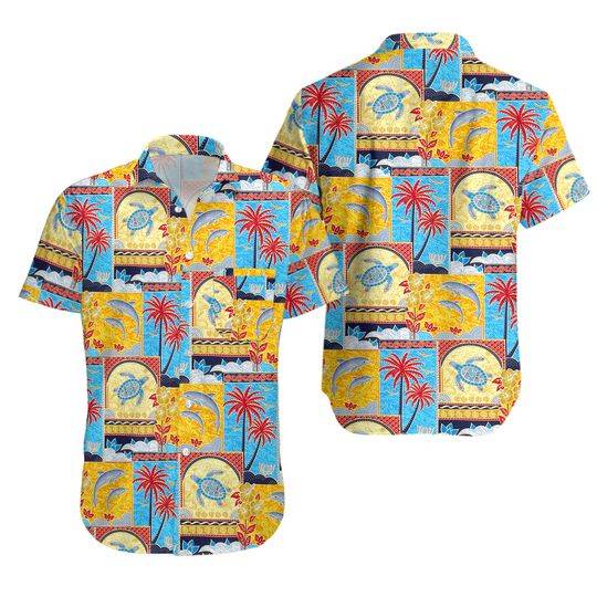 Orange Tropical Printed Aloha Swim Hawaiian Beach Camp Shirt Gift For Your Girlfriend Boyfriend Gift For Love Gift For Friend Best Valentine Present Holiday Gift