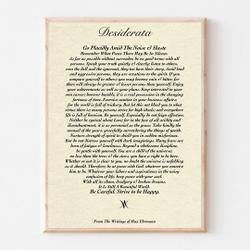 Original Desiderata Poem by Max Ehrmann Premium Matte Vertical Poster Meaningful Gift For Family Gift For Boyfriend Valentine Gift Birthday Gift Holiday Gift