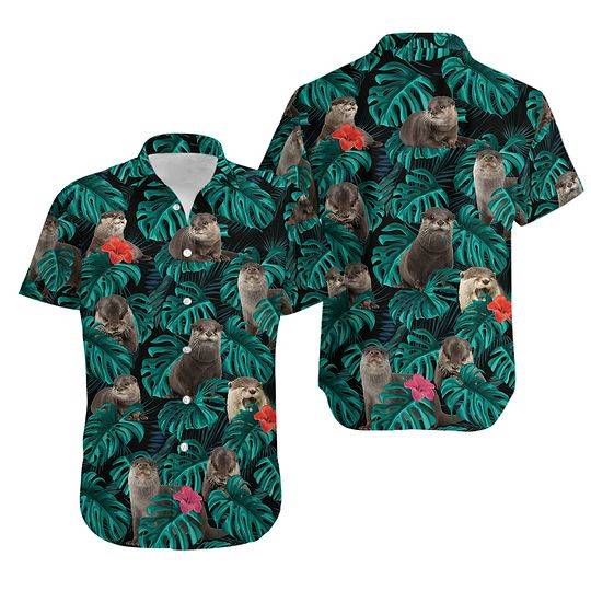 Otter Hawaiian Shirts, Otter Shirts Gift For Your Girlfriend Boyfriend Gift For Love Gift For Friend Best Valentine Present Holiday Gift