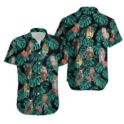 Owl Hawaiian Shirt, Owl Shirt For Men, Owl Beach Shirt Gift For Your Girlfriend Boyfriend Gift For Love Gift For Friend Best Valentine Present Holiday Gift