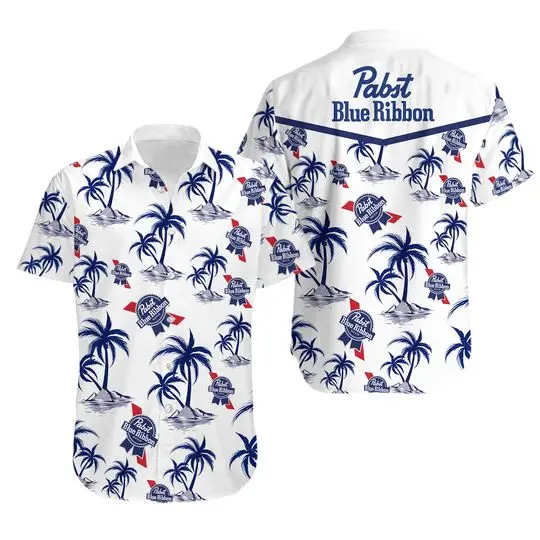 Pabst Blue Ribbon Hawaiian Shirt Gift For Your Girlfriend Boyfriend Gift For Love Gift For Friend Best Valentine Present Holiday Gift
