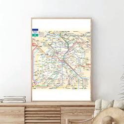 Paris Subway Map Poster Meaningful Gift For Family Gift For Boyfriend Valentine Gift Birthday Gift Holiday Gift