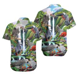 Parrot African Grey Style Hawaiian Shirt Gift For Your Girlfriend Boyfriend Gift For Love Gift For Friend Best Valentine Present Holiday Gift