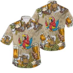 Parrot Drinking Beer Hawaiian Shirt Gift For Your Girlfriend Boyfriend Gift For Love Gift For Friend Best Valentine Present Holiday Gift