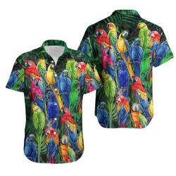 Parrot Family Colorful Tropical Hawaiian Shirt Gift For Your Girlfriend Boyfriend Gift For Love Gift For Friend Best Valentine Present Holiday Gift