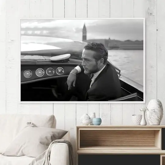 Paul Newman Venice Italy 1963 Premium Matte Poster Meaningful Gift For Family Gift For Boyfriend Valentine Gift Birthday Gift Holiday Gift